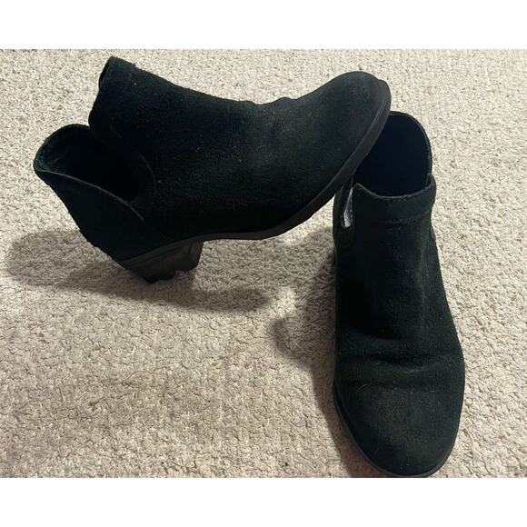 Sorel Lolla Cut Out Bootie US 5.5 EU 36.5 Black Ankle Boots Leather 1877181010 - Picture 1 of 13